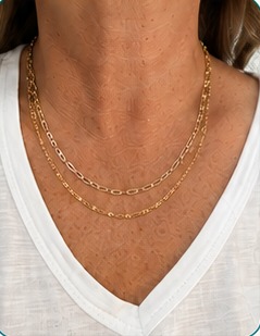 Layered gold chain necklaces
